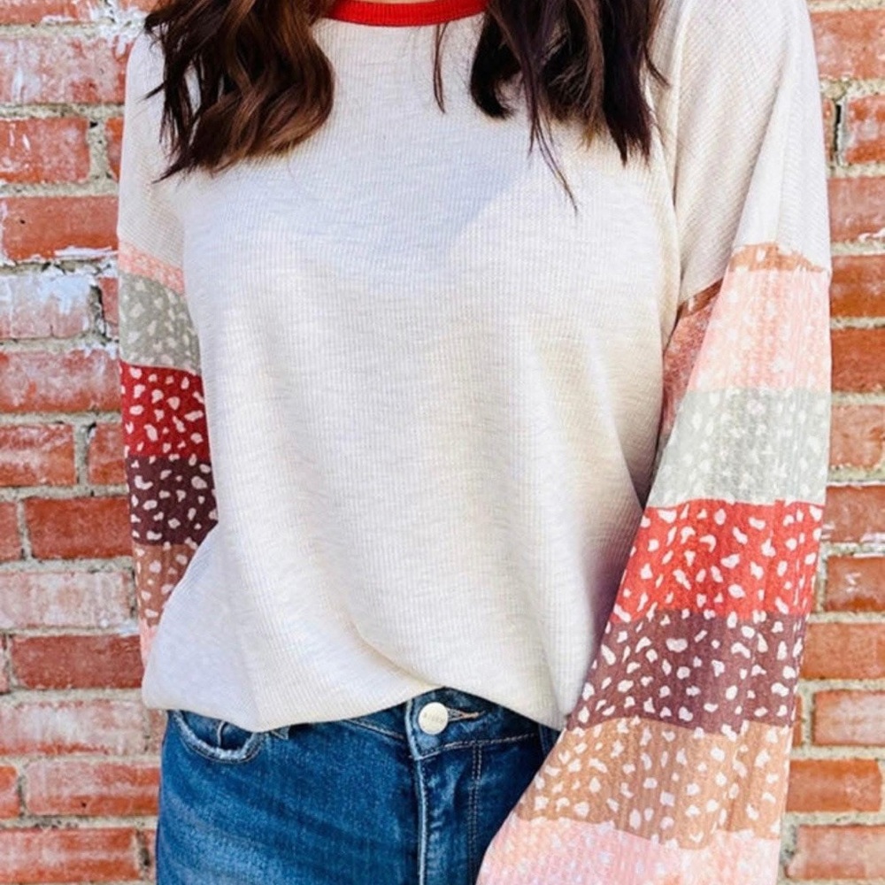 Colorful Long Sleeve Women's Top